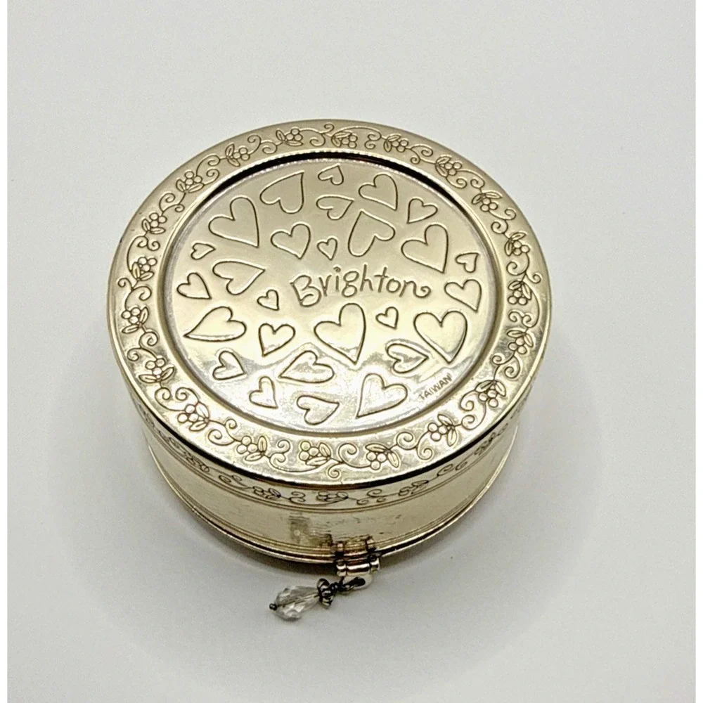 BRIGHTON Skribbel Box Silver Toned Trinket Jar Round 3